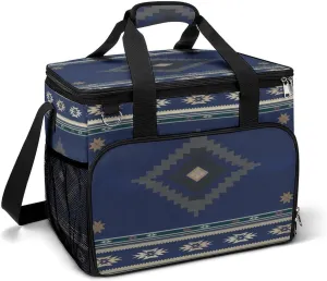 Southwestern Native American Aztec Ethnic Navajo Indian Pattern Cooler Bag, Collapsible Soft Sided Cooler, Large Leakproof Camping Cooler, Portable Travel Cooler for Camping, Road Trips