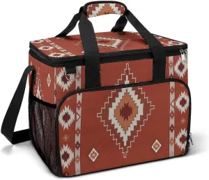 Southwestern Native American Aztec Navajo Indian Cooler Bag, Collapsible Soft Sided Cooler, Large Leakproof Camping Cooler, Portable Travel Cooler for Camping, Road Trips