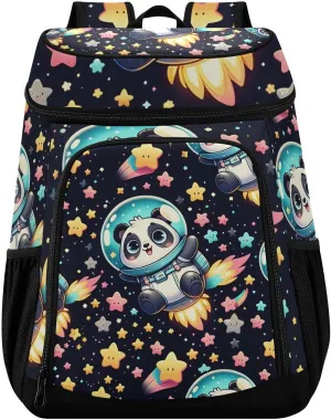 Space Panda Cartoon Stars Cooler Backpack Cooler Insulated Leak Proof Lunch Backpack 36 Cans Waterproof Soft for Men Women Picnic Hiking Camping Beach