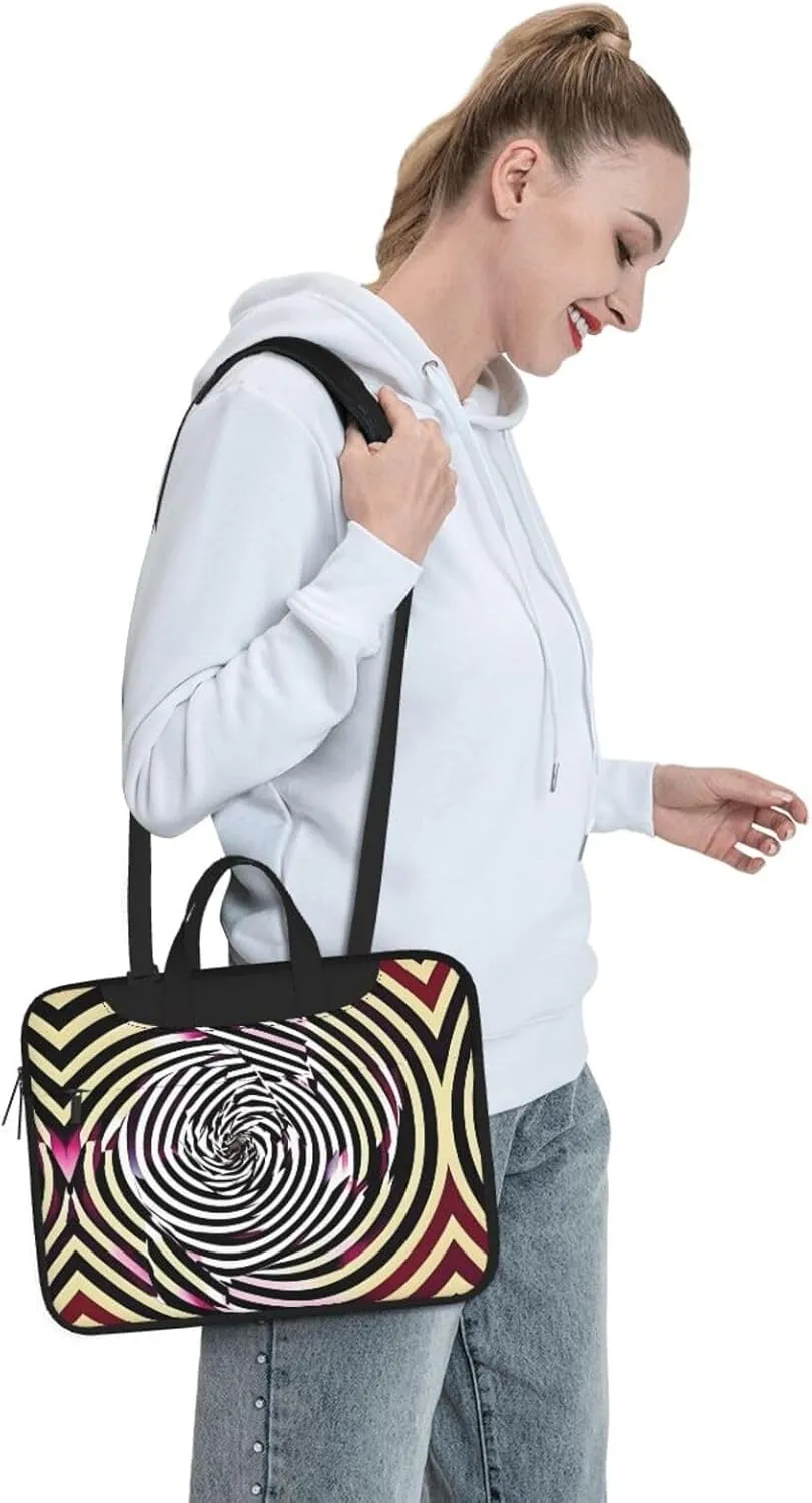 spiral optical illusion gif Print Protective Laptop Bag Versatile Bags Computer Case Soft Women Men Unique