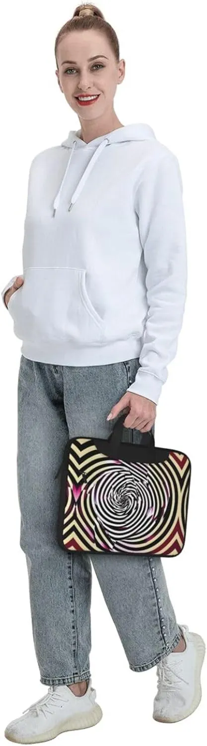 spiral optical illusion gif Print Protective Laptop Bag Versatile Bags Computer Case Soft Women Men Unique