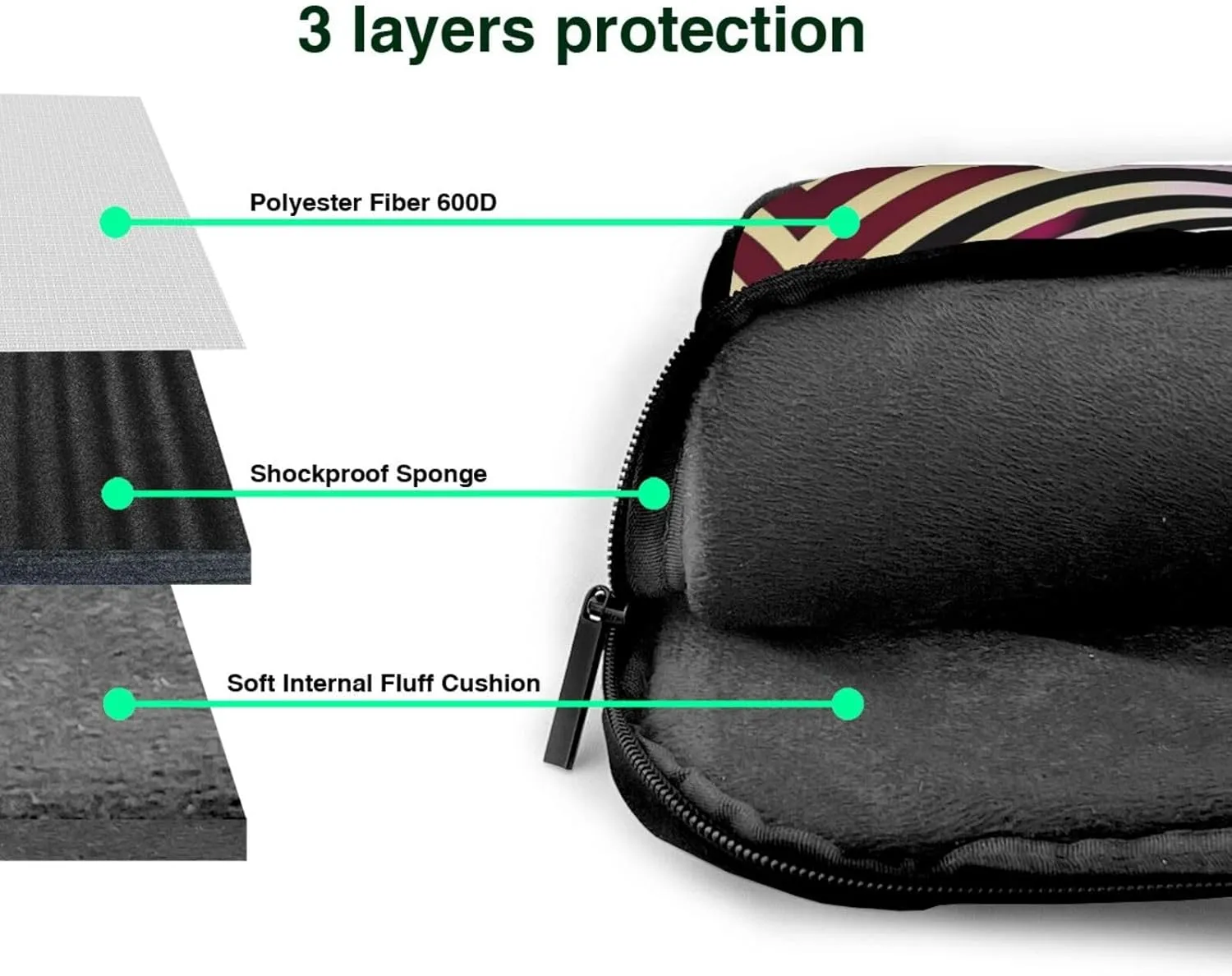 spiral optical illusion gif Print Protective Laptop Bag Versatile Bags Computer Case Soft Women Men Unique
