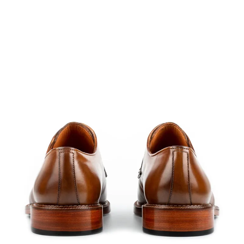 Split Toe Handpainted Crust Leather Derby Shoes