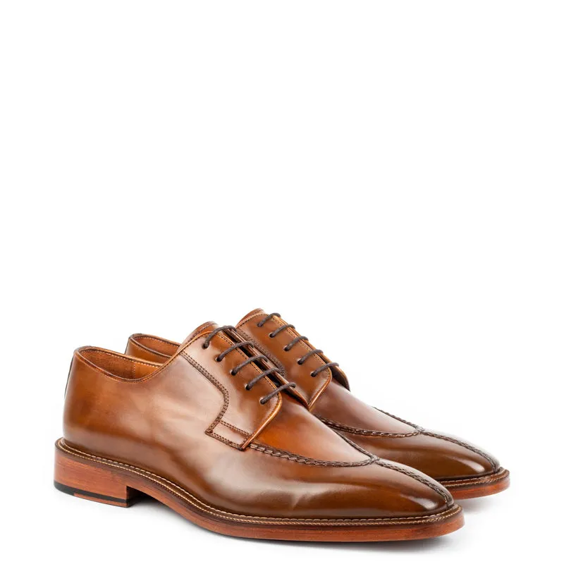 Split Toe Handpainted Crust Leather Derby Shoes
