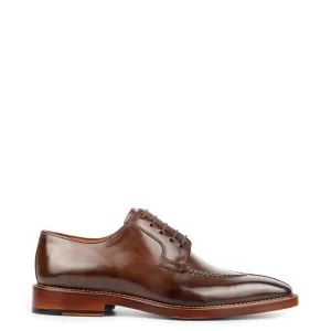 Split Toe Handpainted Crust Leather Derby Shoes