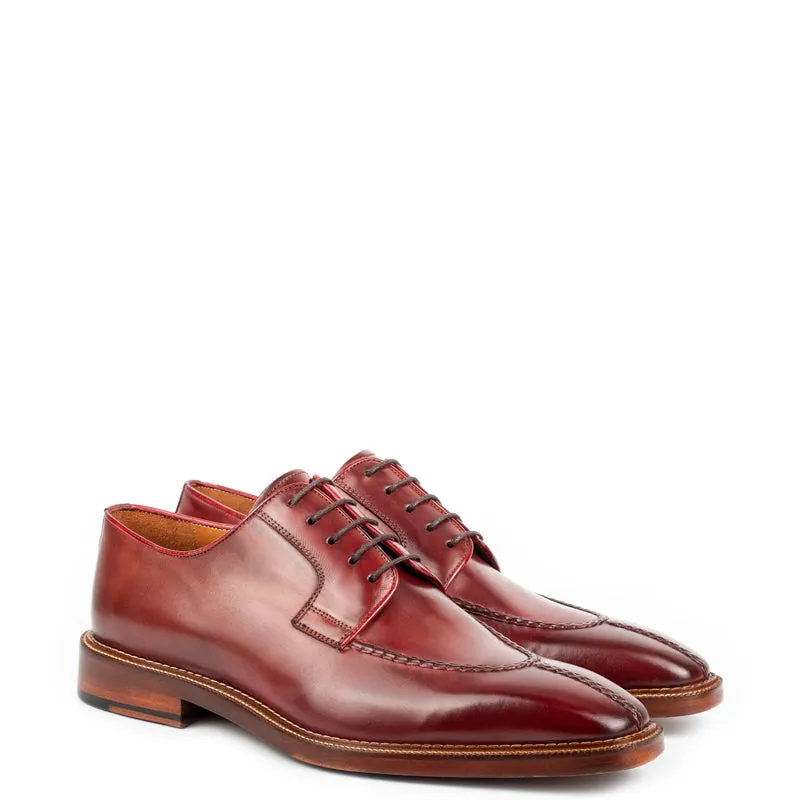 Split Toe Handpainted Crust Leather Derby Shoes