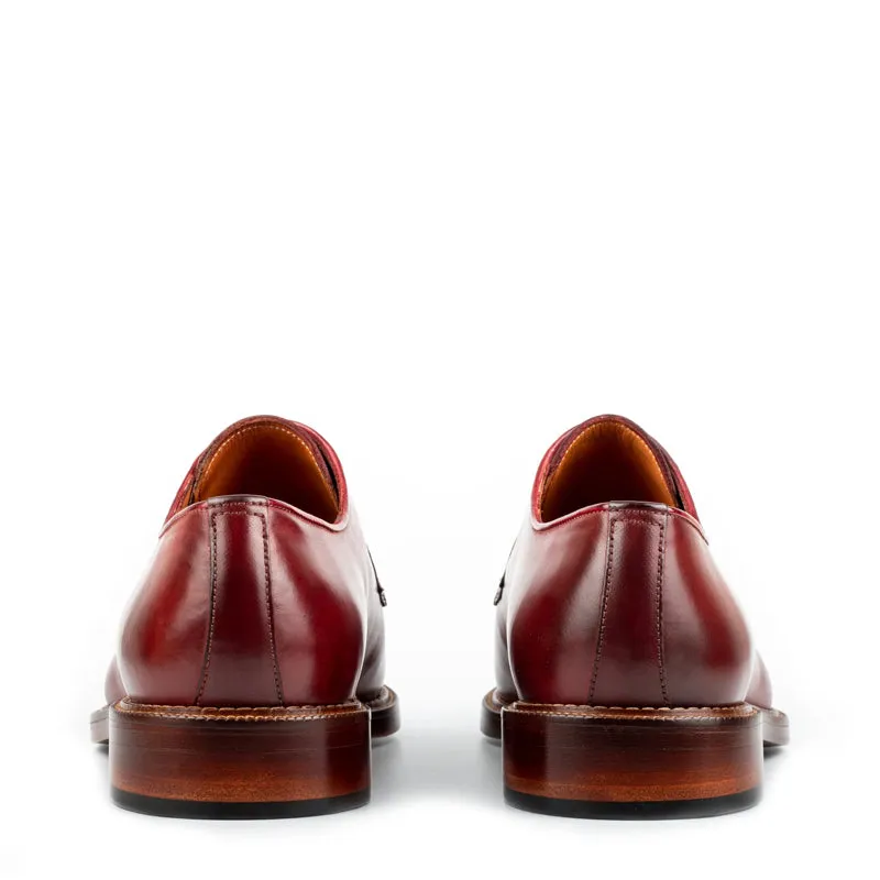 Split Toe Handpainted Crust Leather Derby Shoes