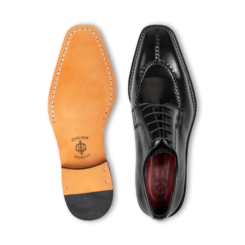 Split Toe Handpainted Crust Leather Derby Shoes