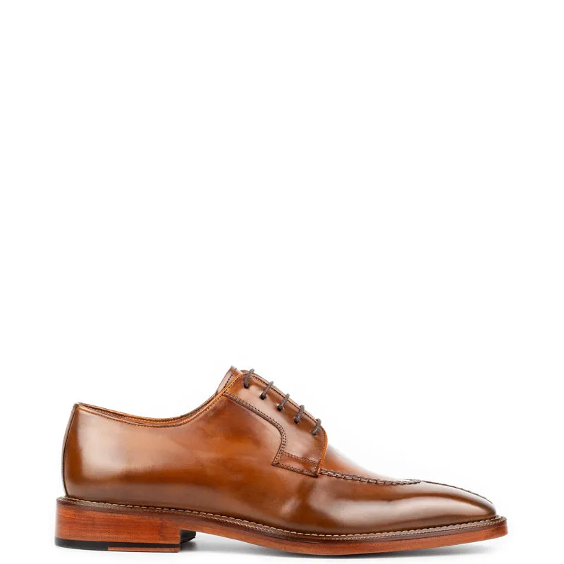 Split Toe Handpainted Crust Leather Derby Shoes