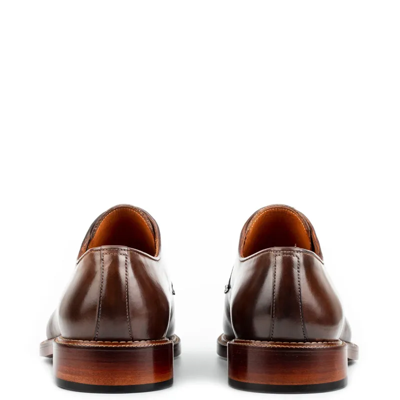 Split Toe Handpainted Crust Leather Derby Shoes