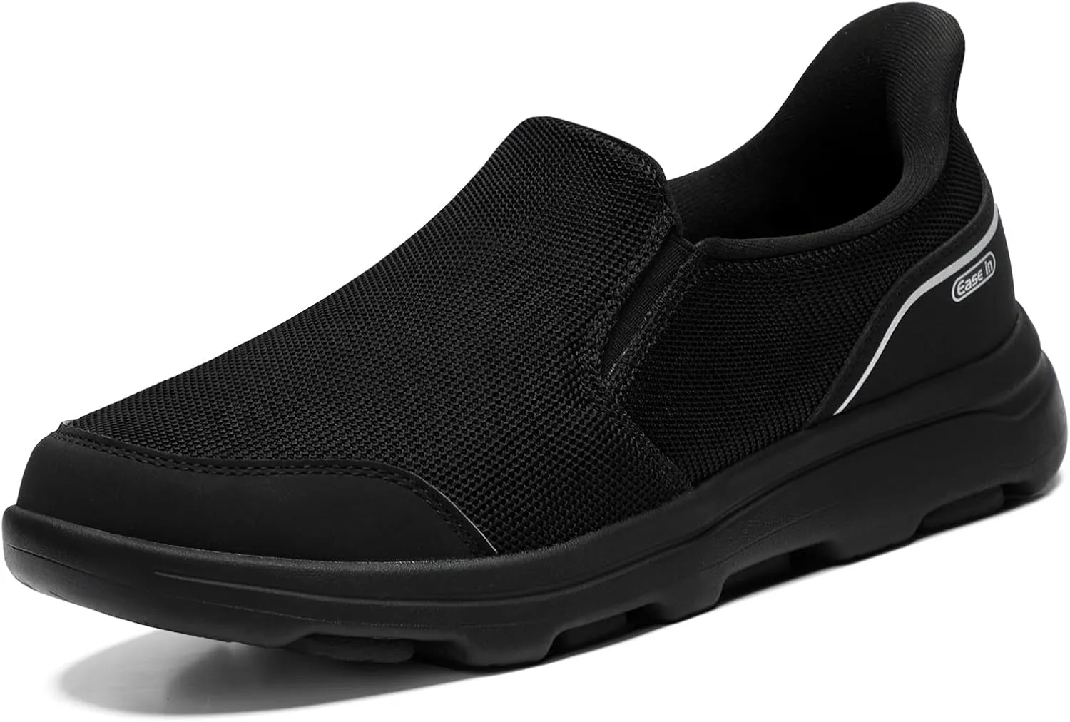 STQ Mens Orthopedic Shoes for Plantar Fasciitis, Comfortable Slip on Walking Shoes for Foot and Heel Pain Relief