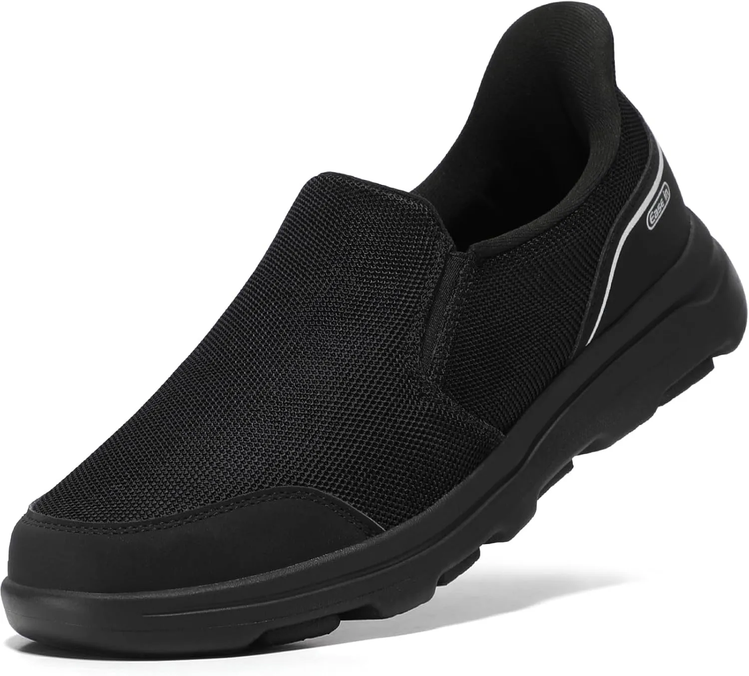 STQ Mens Orthopedic Shoes for Plantar Fasciitis, Comfortable Slip on Walking Shoes for Foot and Heel Pain Relief