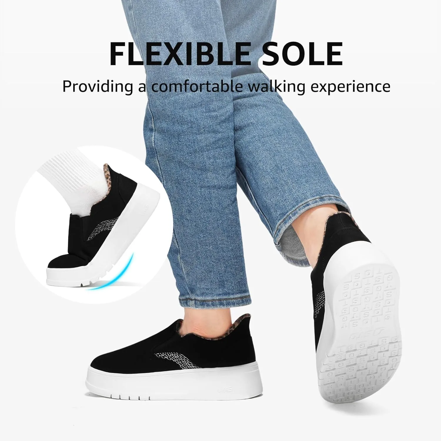STQ Slip on Platform Sneakers for Womens Slip On Shoes Comfortable Casual Shoes