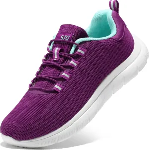 STQ Womens Walking Shoes Slip On Mesh Sneakers Lightweight Comfortable Arch Support