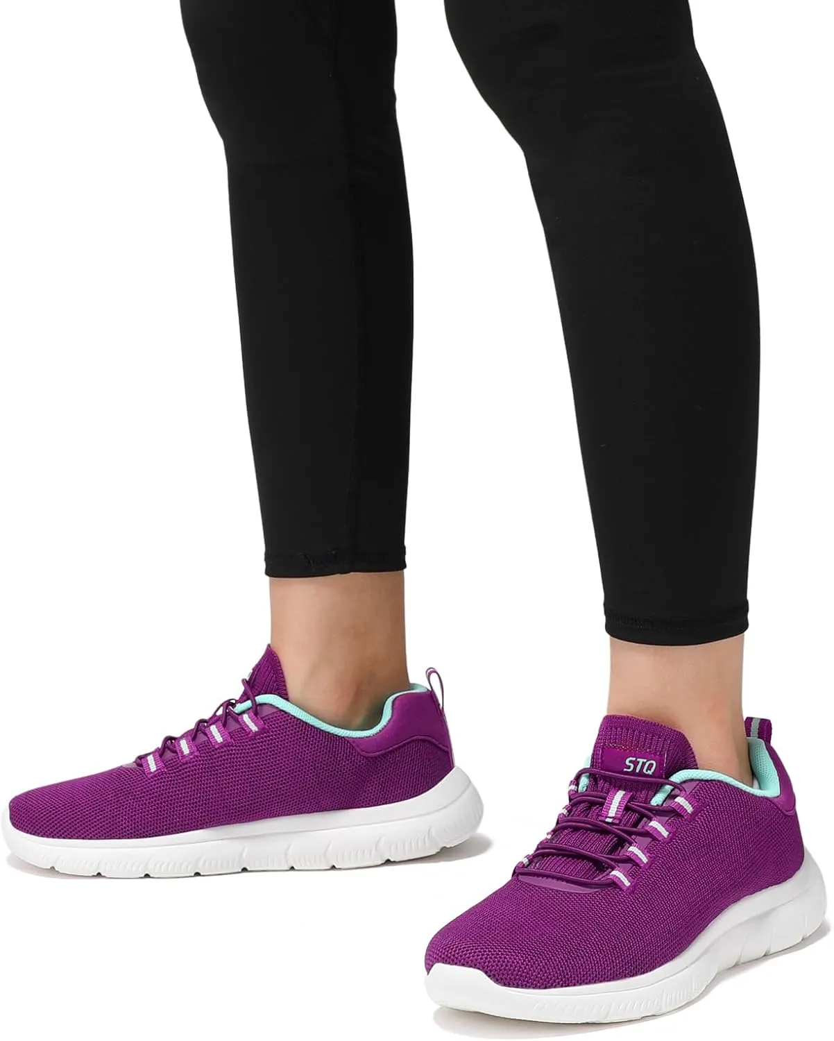 STQ Womens Walking Shoes Slip On Mesh Sneakers Lightweight Comfortable Arch Support