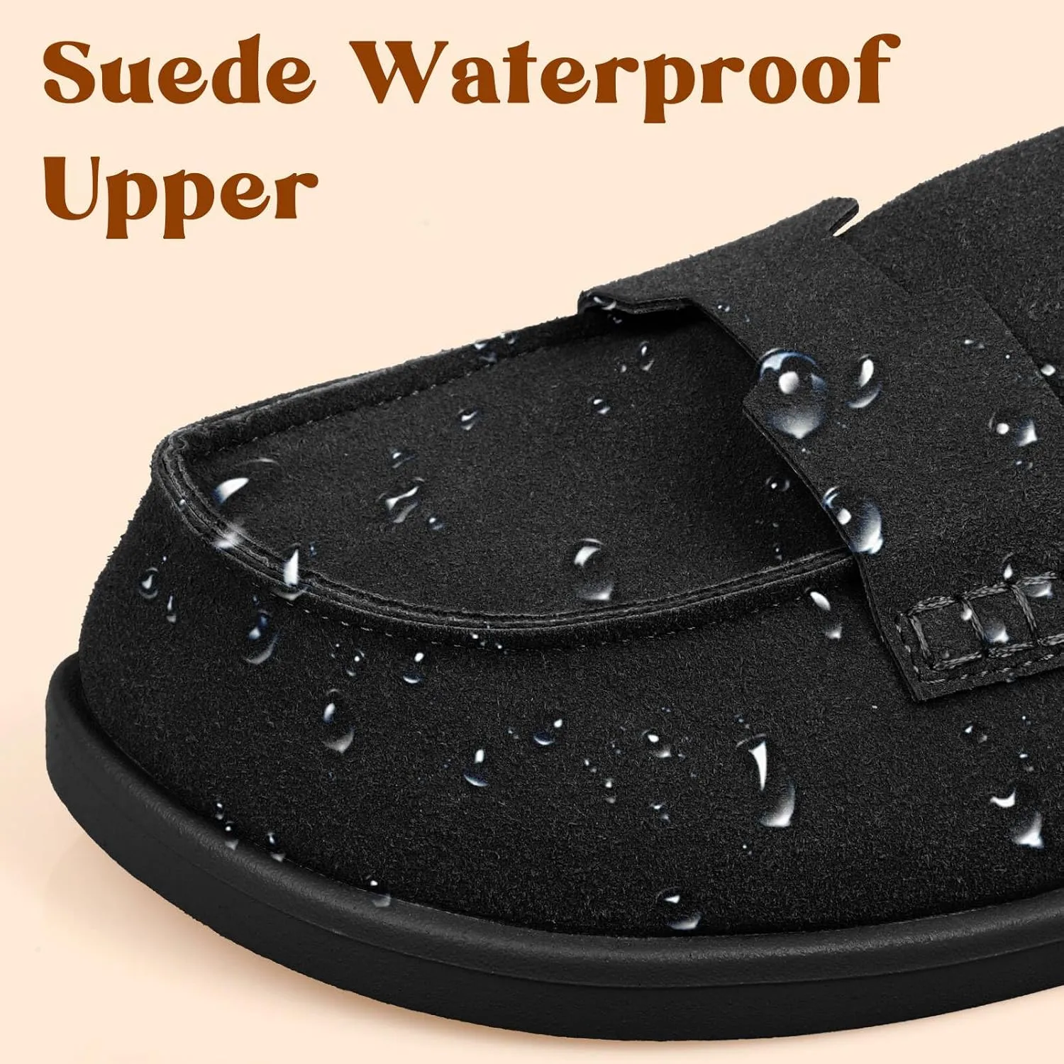 Suede Womens Clogs Comfortable Arch Support Mules & Clogs for Women Non-Slip Platform Slip On Shoes