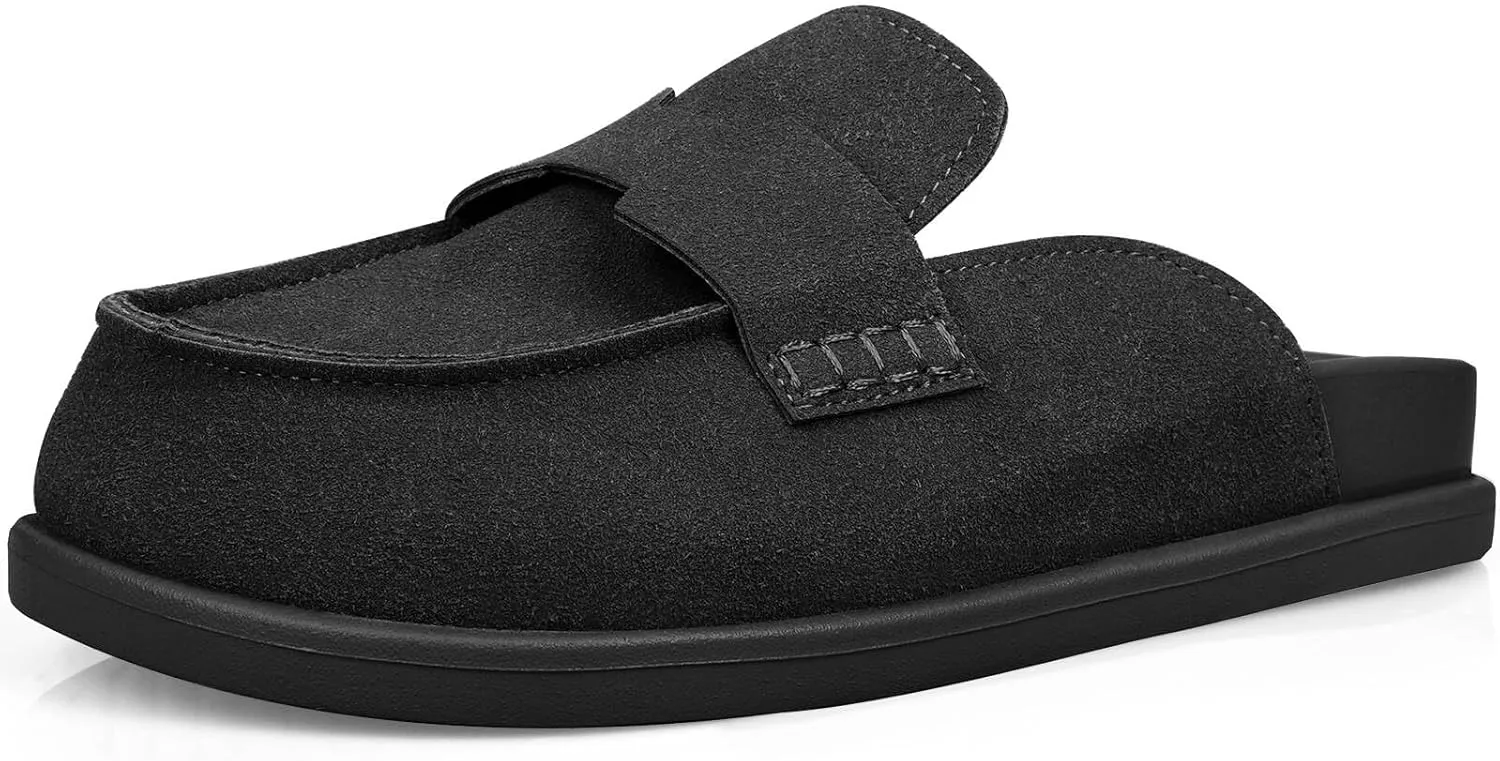 Suede Womens Clogs Comfortable Arch Support Mules & Clogs for Women Non-Slip Platform Slip On Shoes