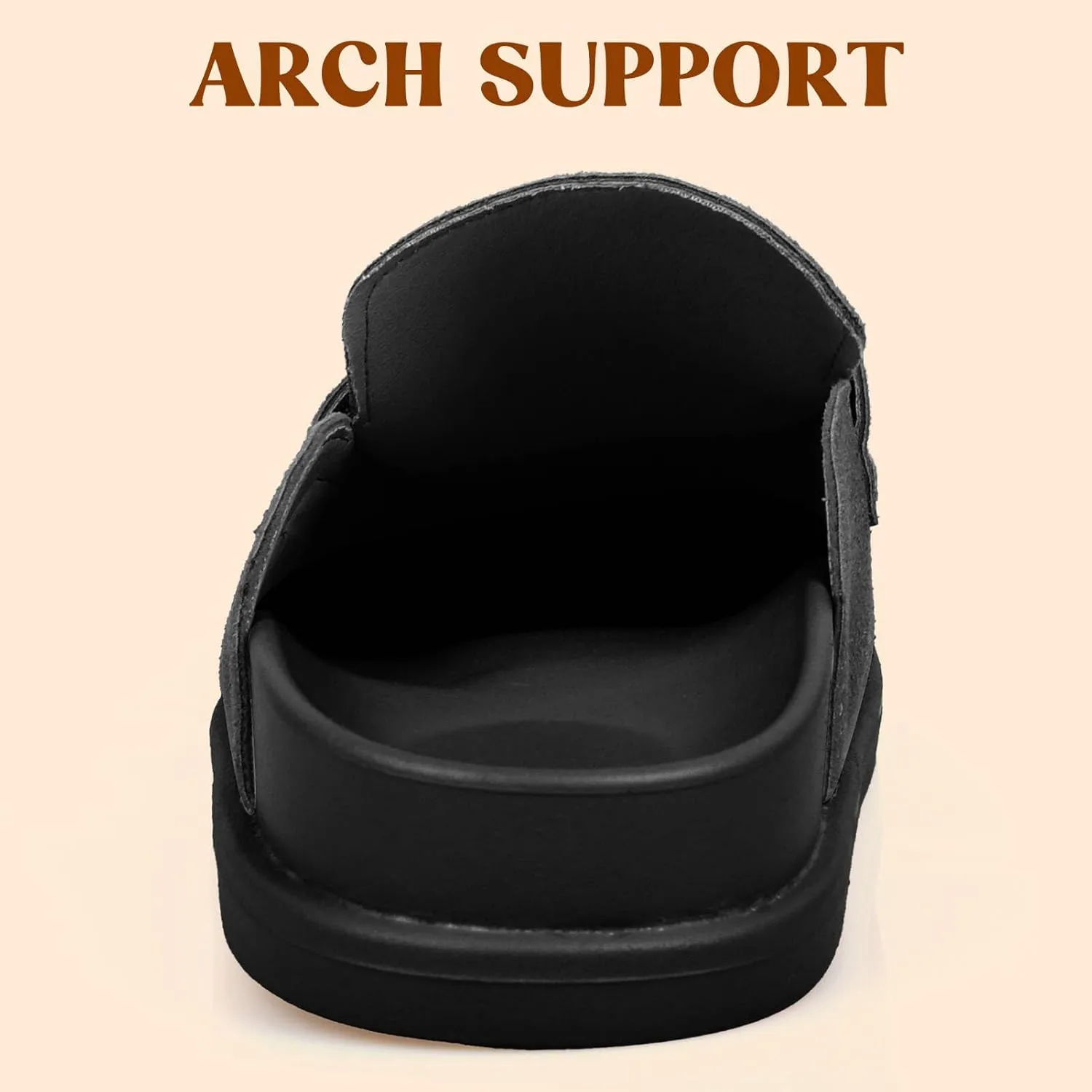 Suede Womens Clogs Comfortable Arch Support Mules & Clogs for Women Non-Slip Platform Slip On Shoes