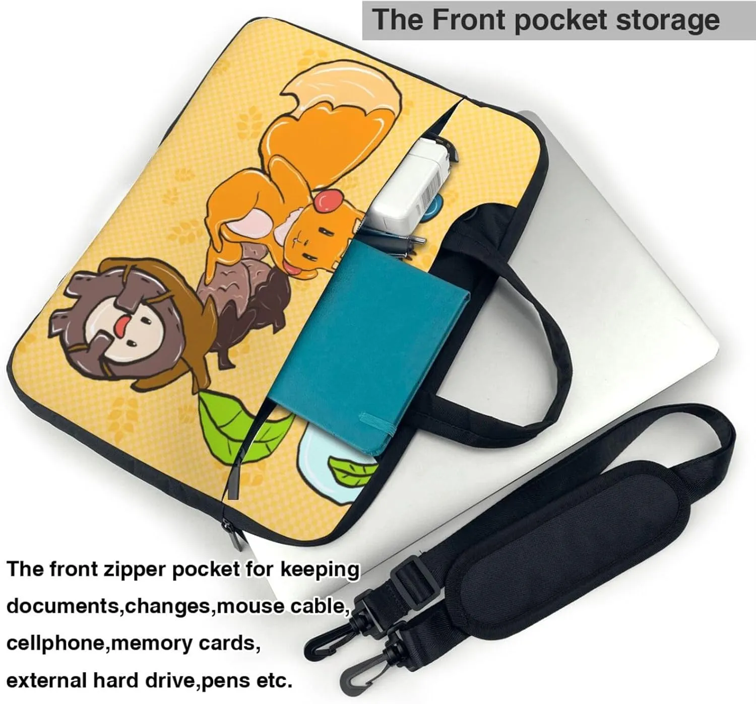 Sunflower Seed Squirrel Ultra-thin portable shoulder laptop bag Stylish and Protective Shockproof soft lining
