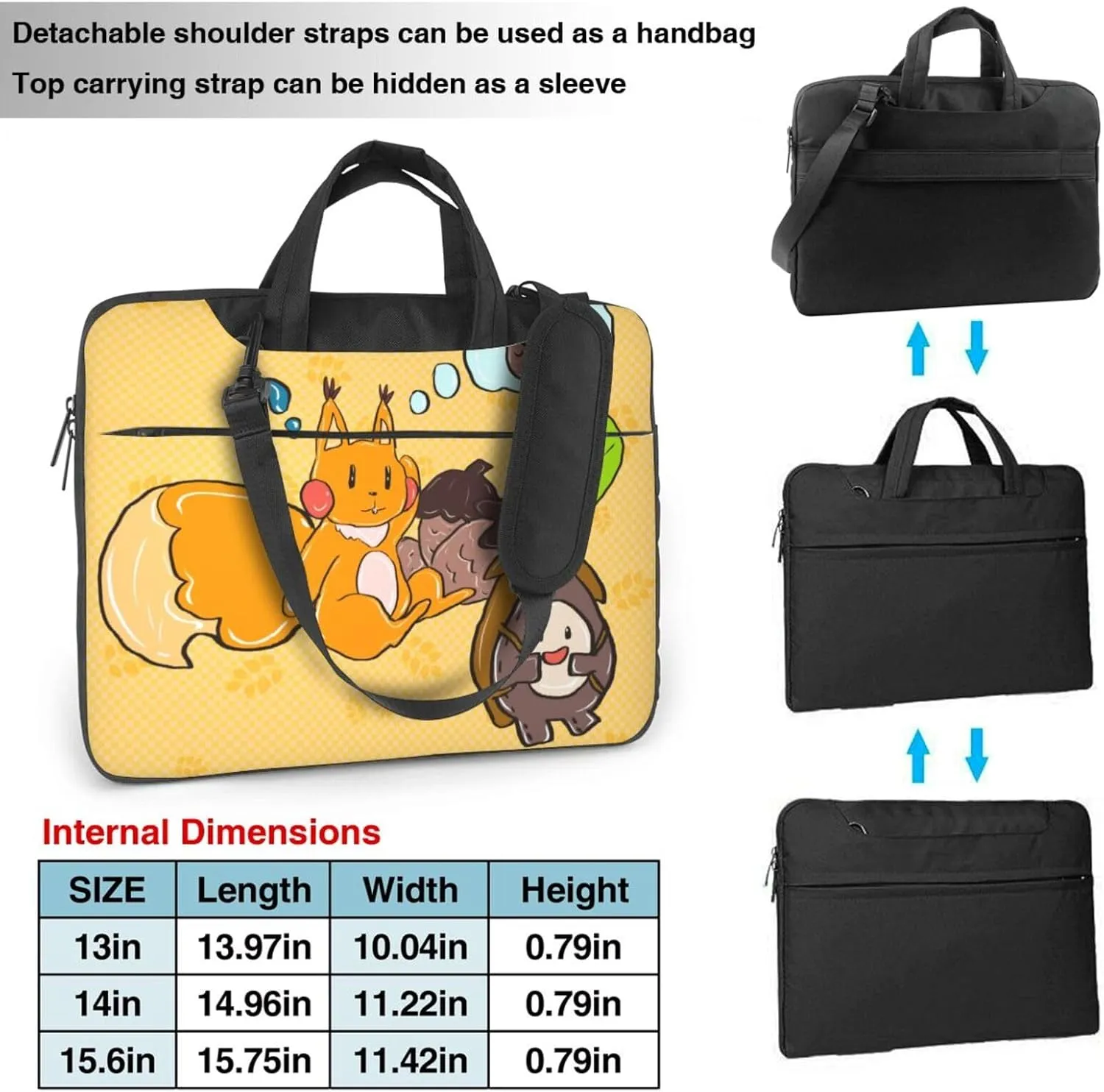 Sunflower Seed Squirrel Ultra-thin portable shoulder laptop bag Stylish and Protective Shockproof soft lining