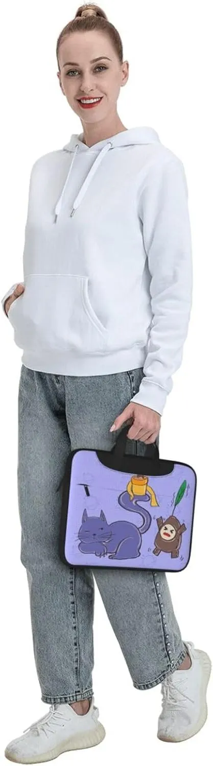 Sunflower seeds and cats Ultra-thin portable shoulder laptop bag Stylish and Protective Shockproof soft lining