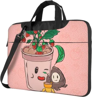 Sunflower seeds and strawberries Ultra-thin portable shoulder laptop bag 13 inch Stylish and Protective Shockproof soft lining