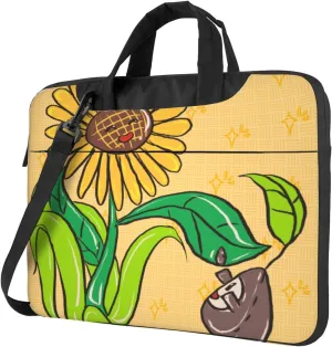 Sunflower seeds and sunflowers Ultra-thin portable shoulder laptop bag Stylish and Protective Shockproof soft lining