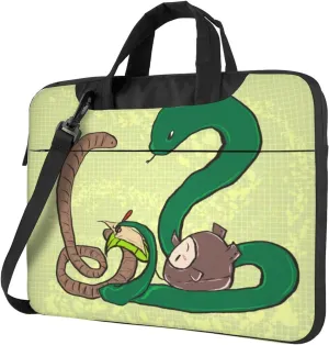 Sunflower seeds earthworm snake Ultra-thin portable shoulder laptop bag 15.6 inch Stylish and Protective Shockproof soft lining
