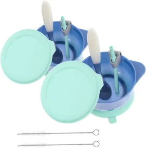 SUPVOX Toddler Snack Bowl Set Baby Food Bowl Suction Lid Non-slip Microwave Safe Easy to Clean