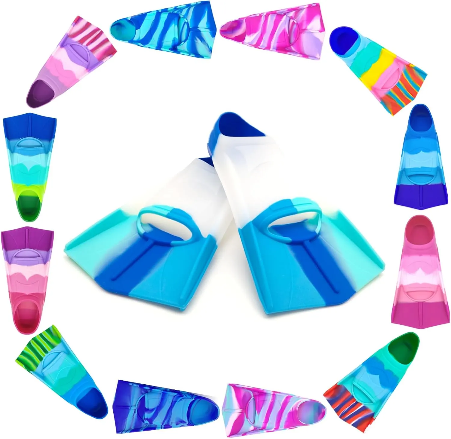 Swimming Training Fins,Kids Swim Fins,Comfortable Swimming Flippers Suitable for Children,Beginners,Girls,Boys,Adults