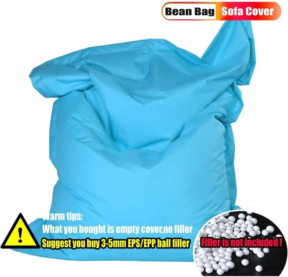 SXBCyan Retangular Swimming Pool Floating Bean Bag Pouf Cover No Filler Waterproof Beach Pillow Sac Salon Sofa Bed Chaise Lounge (Color : Orange, Size : 140x180cm-cover)
