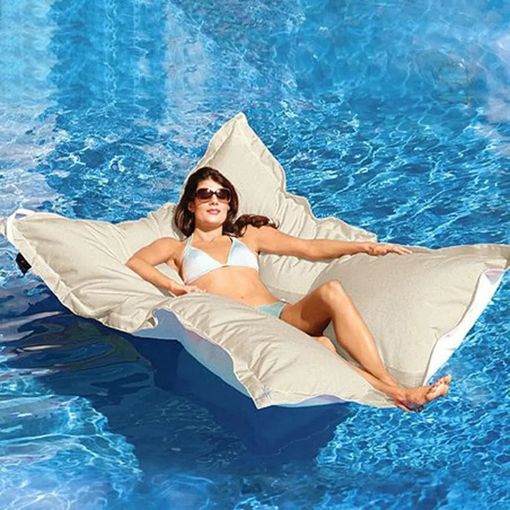 SXBCyan Retangular Swimming Pool Floating Bean Bag Pouf Cover No Filler Waterproof Beach Pillow Sac Salon Sofa Bed Chaise Lounge (Color : Orange, Size : 140x180cm-cover)