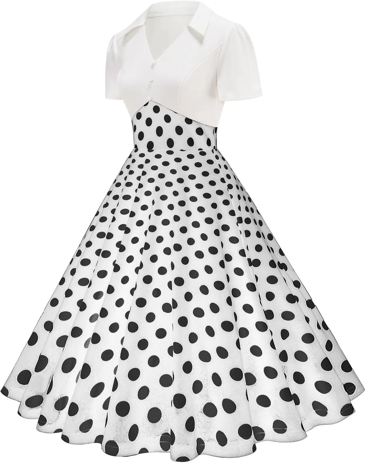 Tea Party Dress for Women 1950S 1960S Vintage Short Prom Summer Polka Dot Cocktail Swing Retro 50'S Style Dresses