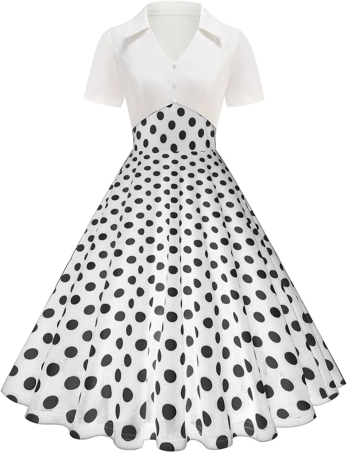 Tea Party Dress for Women 1950S 1960S Vintage Short Prom Summer Polka Dot Cocktail Swing Retro 50'S Style Dresses