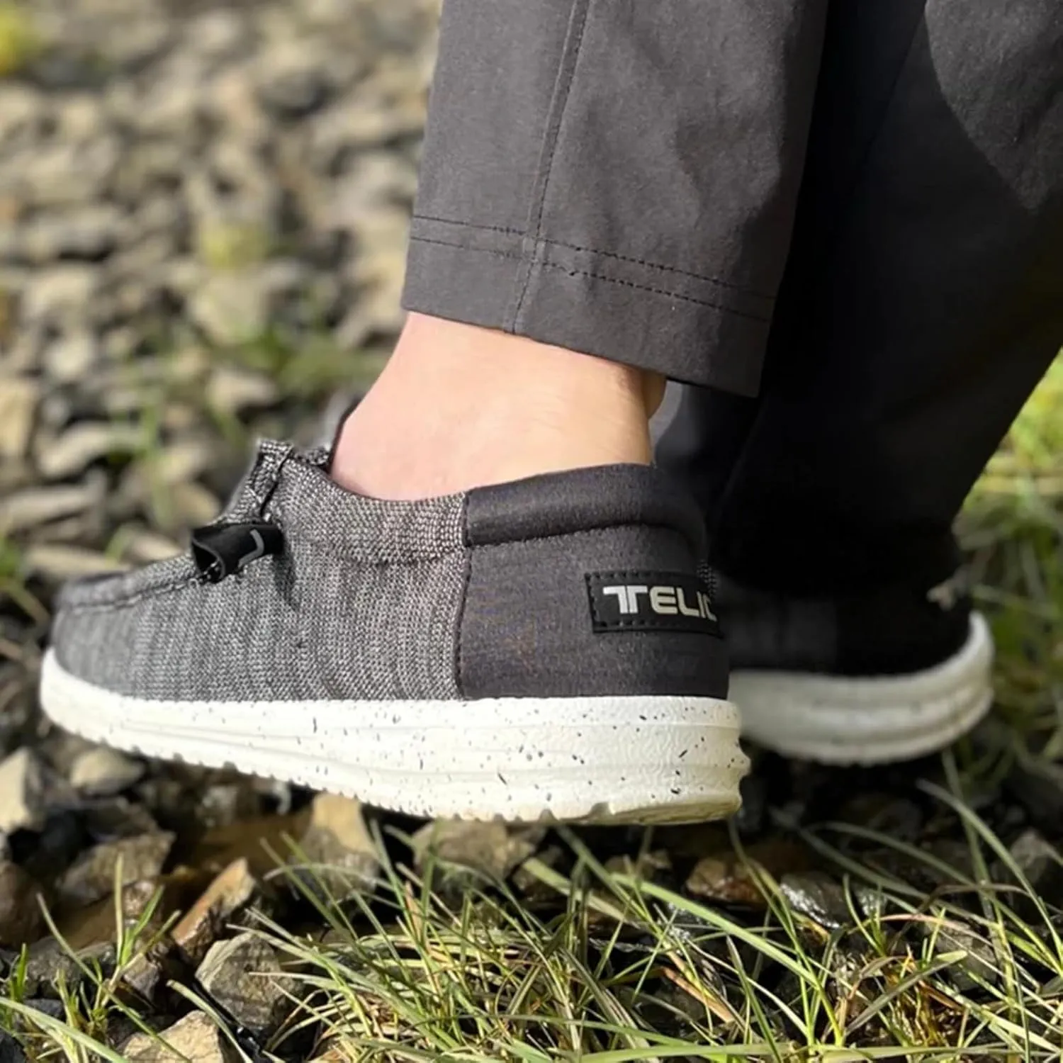 TELIC Men's Wave Slip-On Shoes - Lightweight, Breathable, Arch-Supporting, Easy On & Off - Great for Everyday Wear