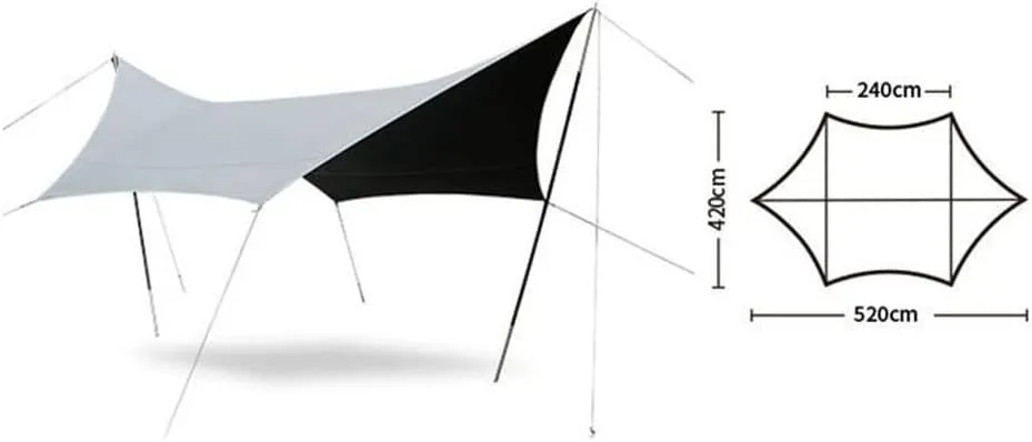 Tent Tarp Camping Tarps Lightweight Waterproof Shelter Outdoor Portable Tent Awning Canopy Tent Tarp (Size : 5.2 * 4.2m)