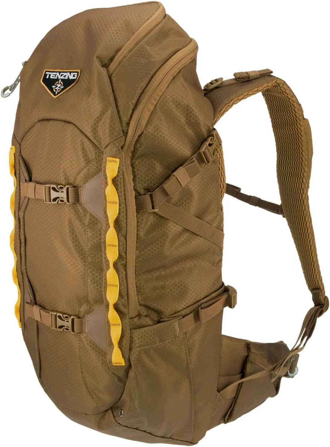 TENZING 2300 Whitetail Day Pack, Buckskin Tan, Rugged Durable Camo Hunting Backpack with 4 Compartments & 13 Organizational Pockets, Hydration Bladder Compatible