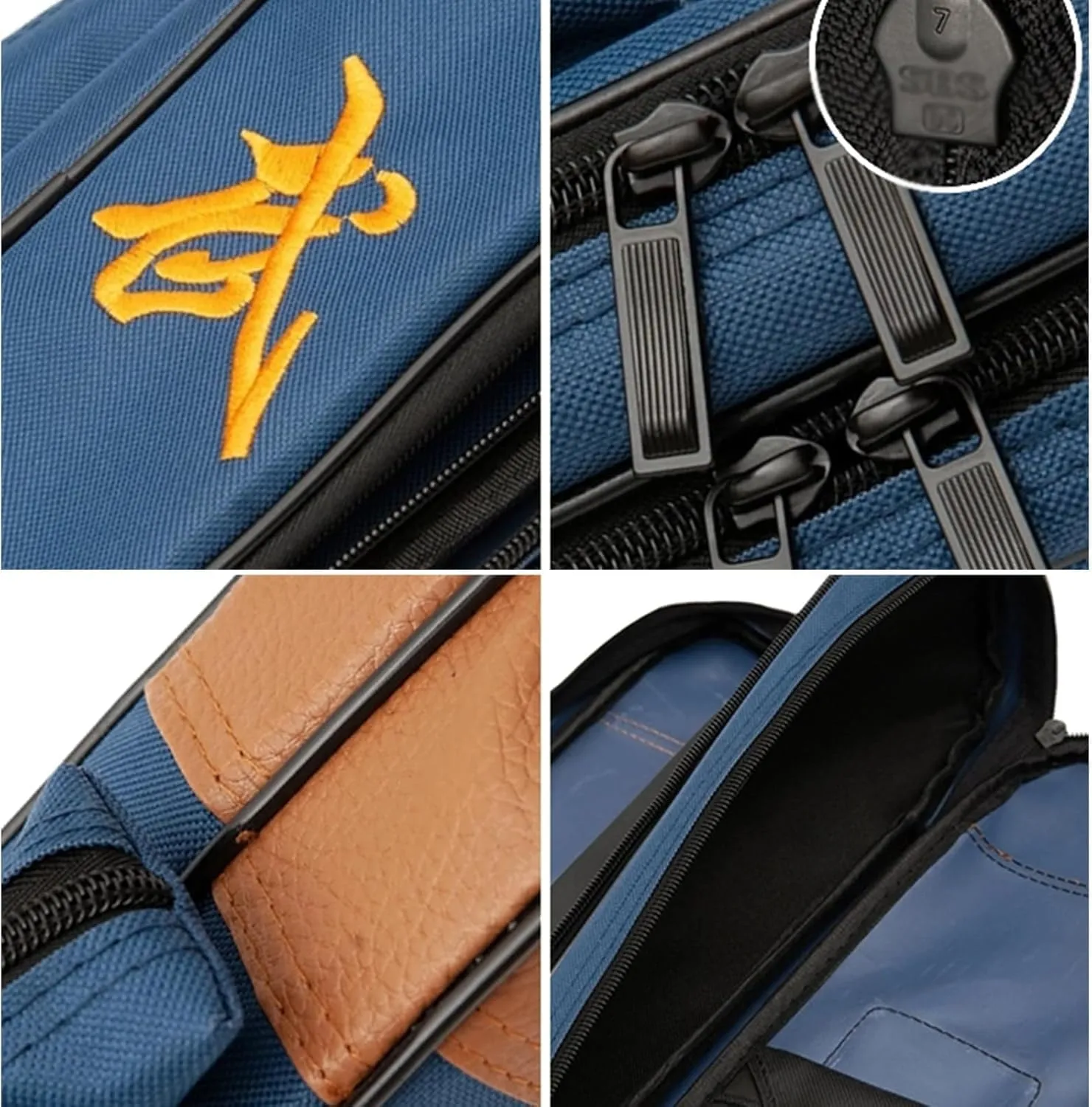 The Sword Transport Bag can Contain 2 Swords in Thick Oxford Fabric, Double Sword Bag with Rod Bag, Martial Arts Bag, Multifunction Sword Set-Blue||110CM