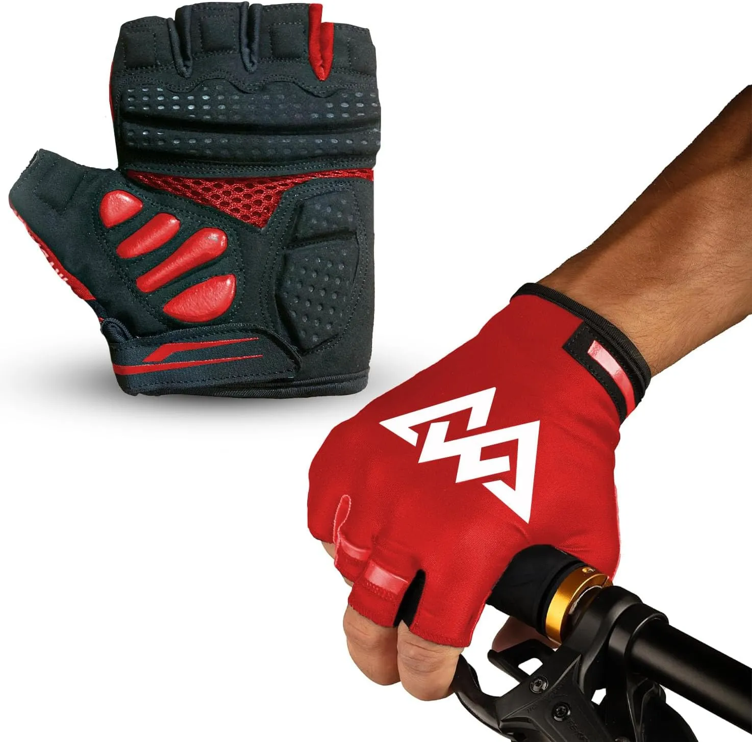 Thick Padded 11mm Half Finger Cycling Gloves for Men and Women - Anti-Shock, Comfortable, Lightweight Biking Gloves