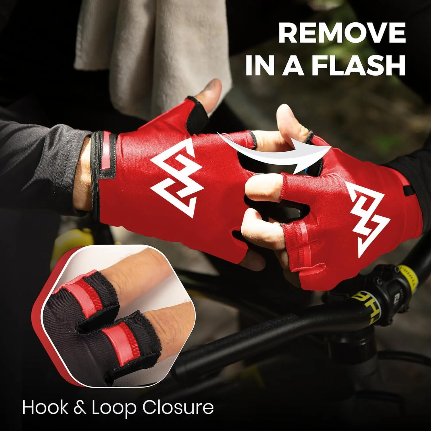 Thick Padded 11mm Half Finger Cycling Gloves for Men and Women - Anti-Shock, Comfortable, Lightweight Biking Gloves