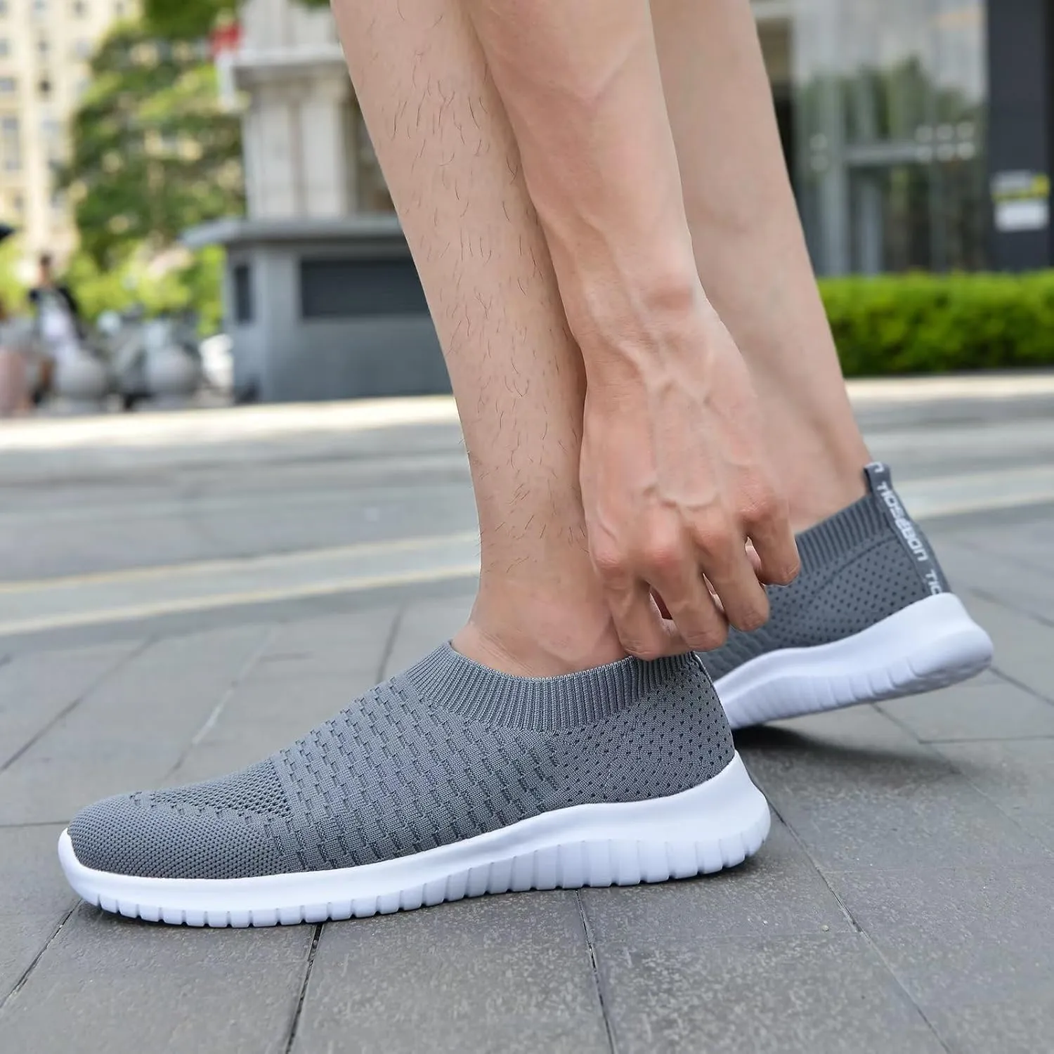 TIOSEBON Men's Casual Slip-on Walking Tennis Shoes-Comfortable Knit Running Sneakers