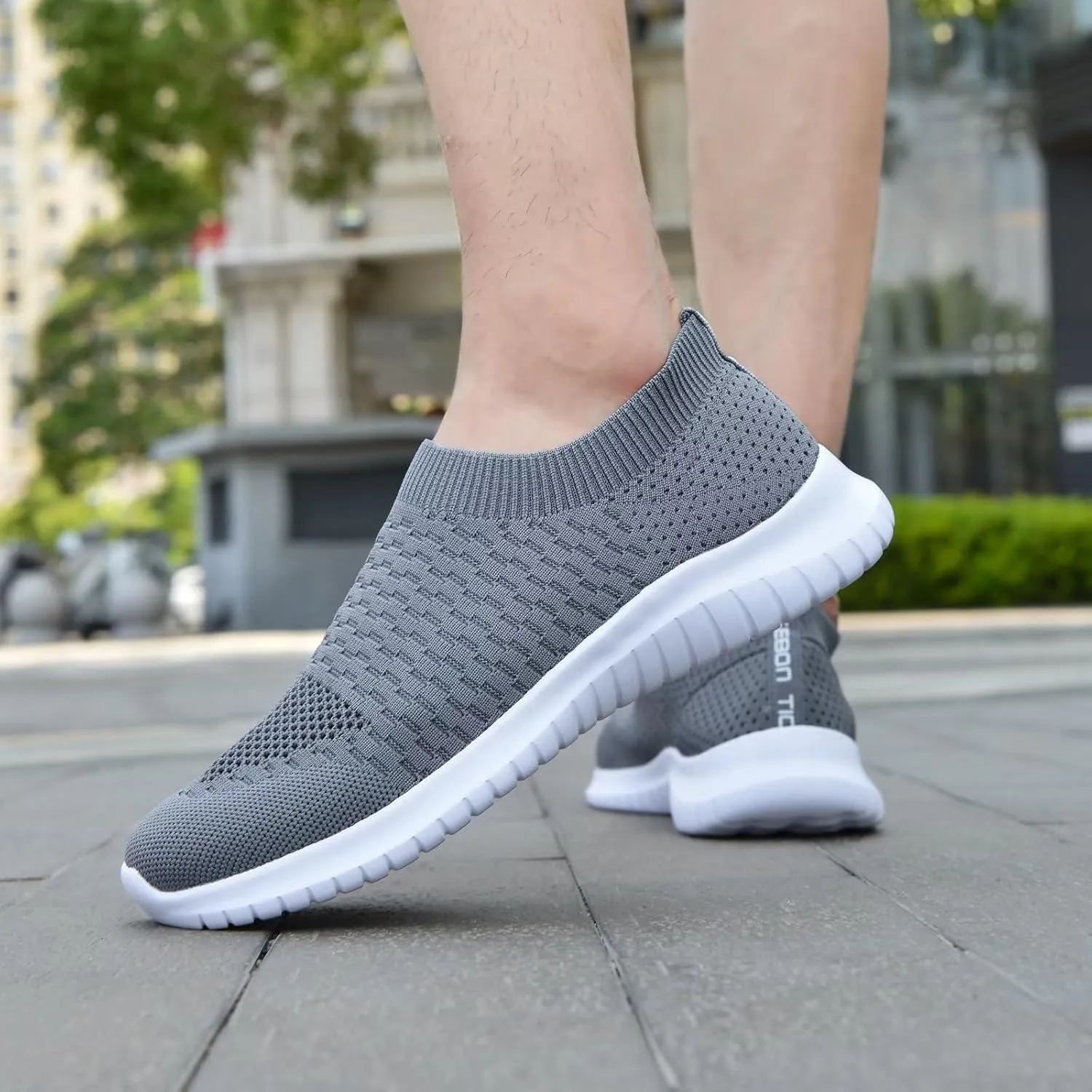 TIOSEBON Men's Casual Slip-on Walking Tennis Shoes-Comfortable Knit Running Sneakers