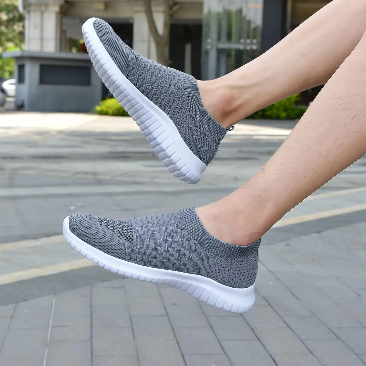 TIOSEBON Men's Casual Slip-on Walking Tennis Shoes-Comfortable Knit Running Sneakers