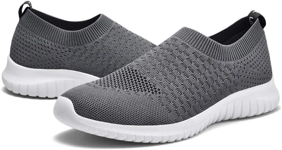 TIOSEBON Men's Casual Slip-on Walking Tennis Shoes-Comfortable Knit Running Sneakers