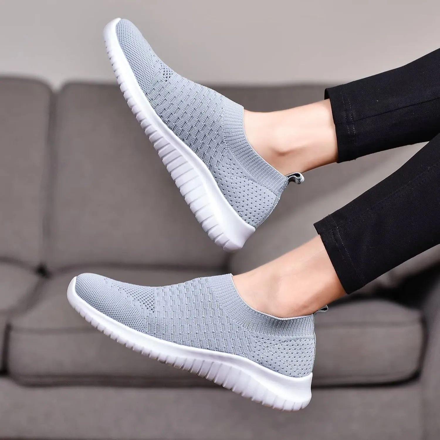 TIOSEBON Women's Athletic Walking Shoes Slip On Casual Mesh-Comfortable Tennis Workout Sneakers