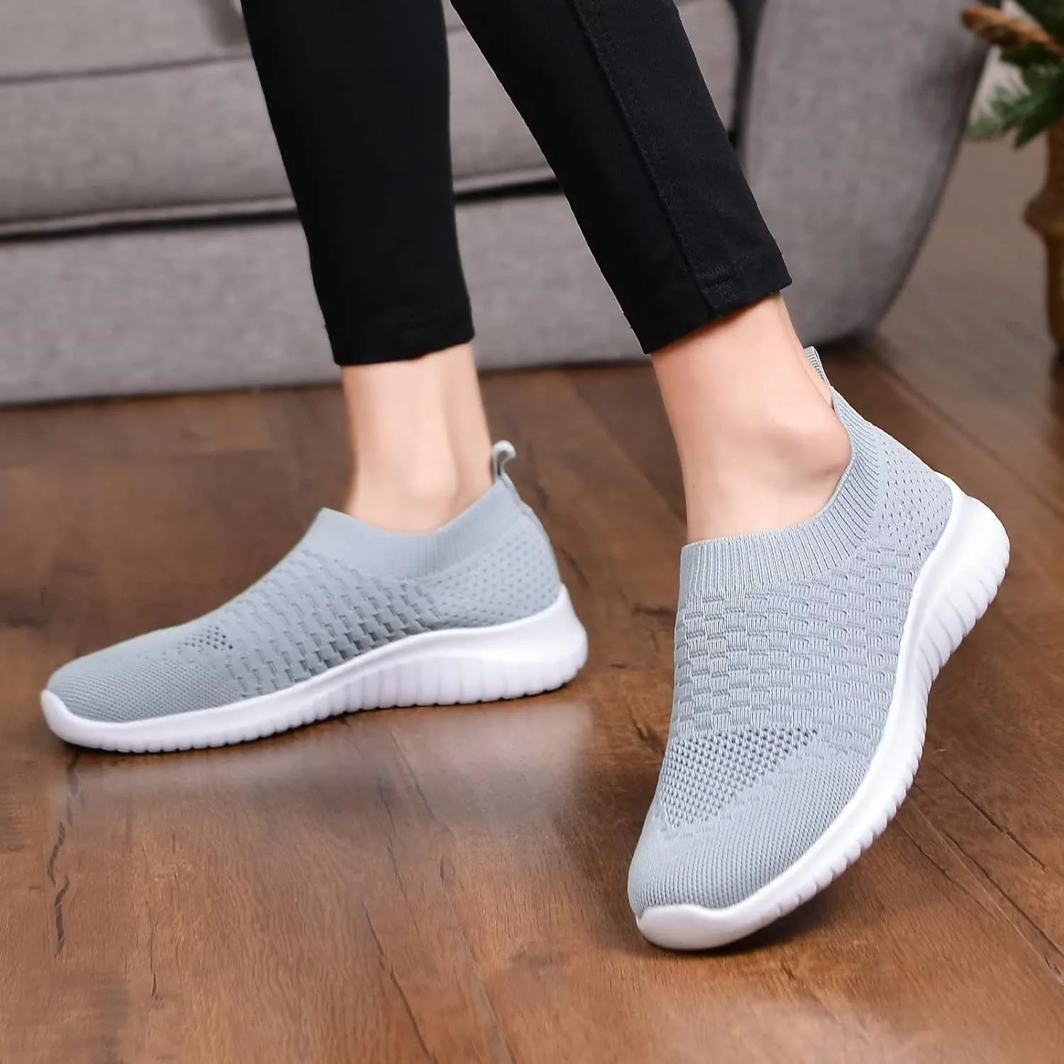 TIOSEBON Women's Athletic Walking Shoes Slip On Casual Mesh-Comfortable Tennis Workout Sneakers
