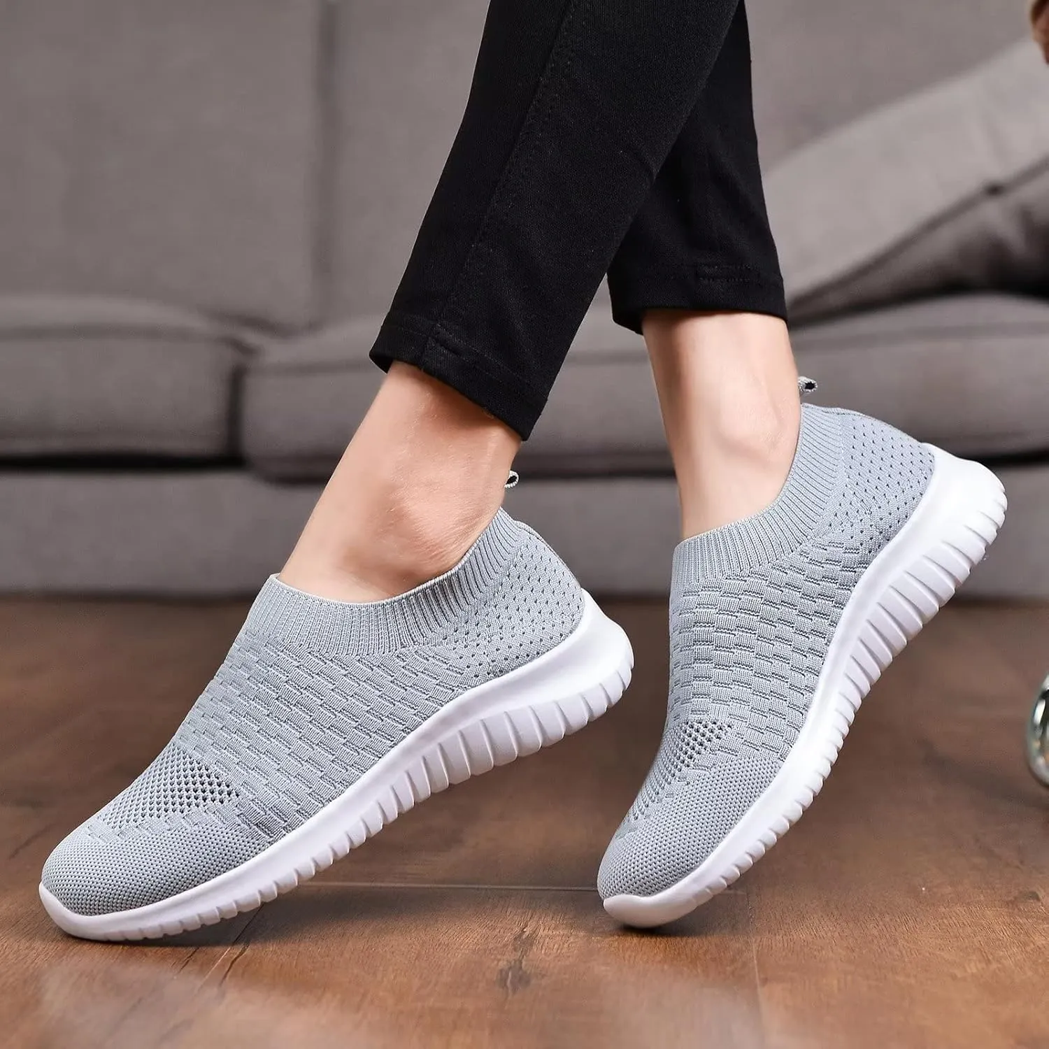TIOSEBON Women's Athletic Walking Shoes Slip On Casual Mesh-Comfortable Tennis Workout Sneakers