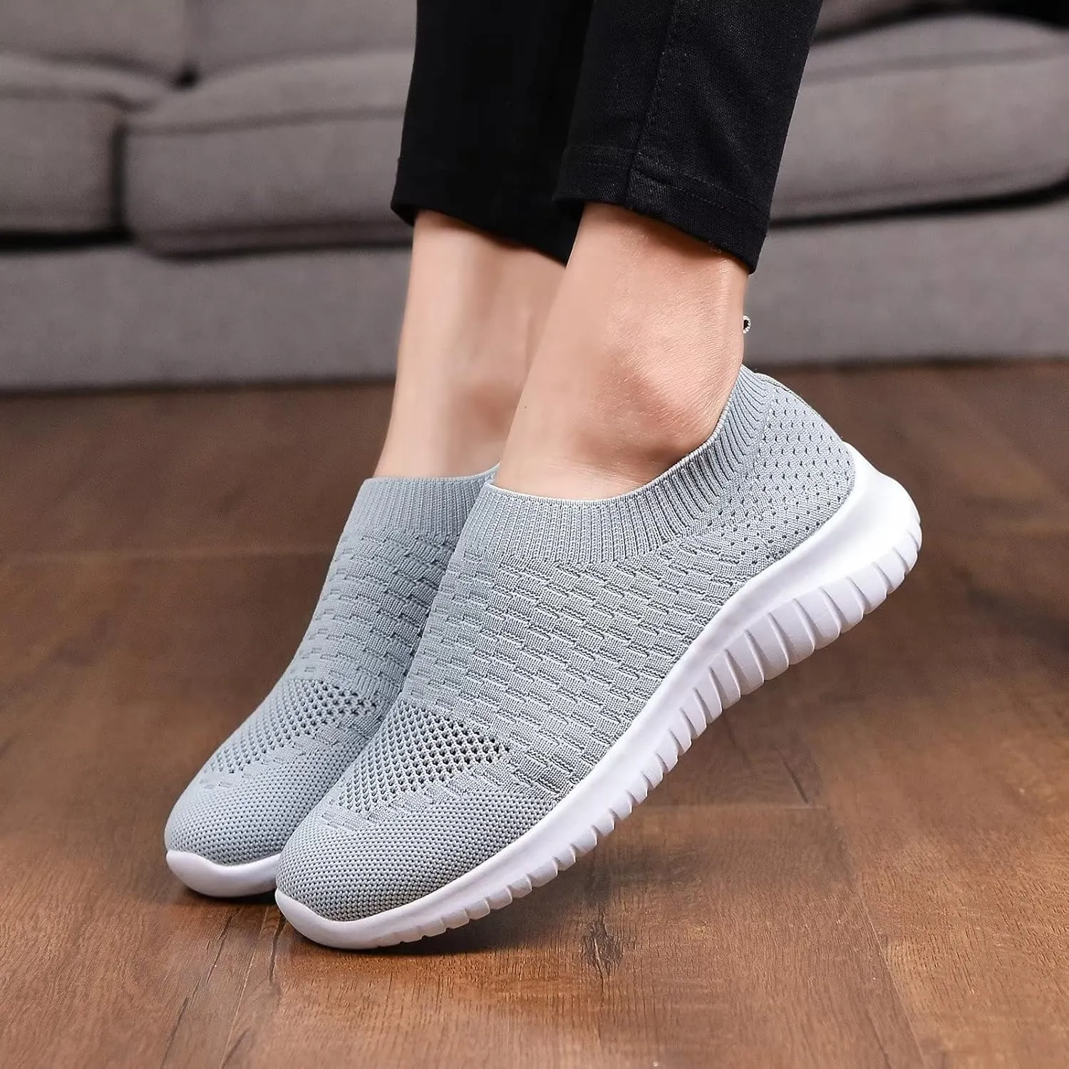 TIOSEBON Women's Athletic Walking Shoes Slip On Casual Mesh-Comfortable Tennis Workout Sneakers