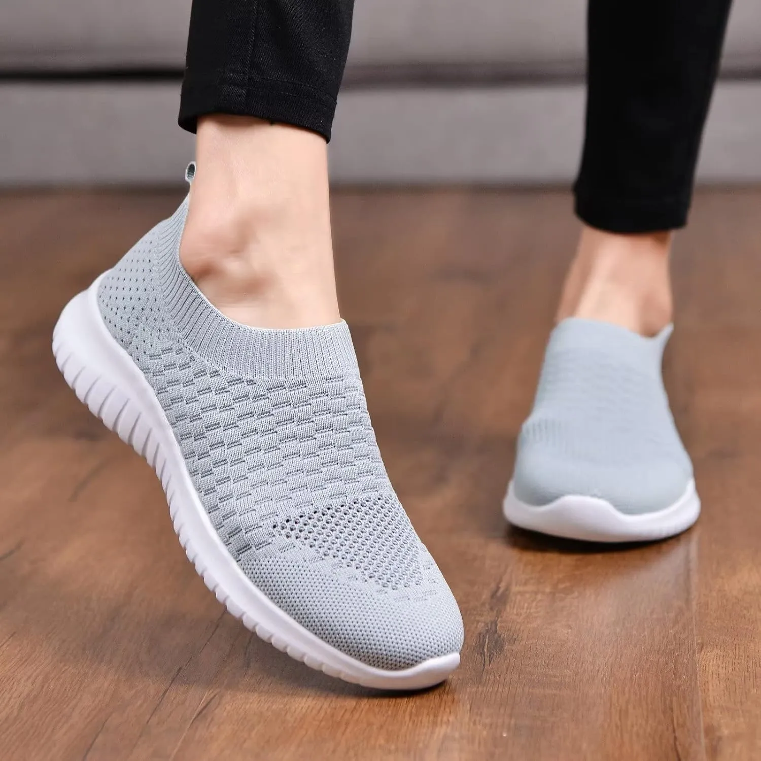 TIOSEBON Women's Athletic Walking Shoes Slip On Casual Mesh-Comfortable Tennis Workout Sneakers