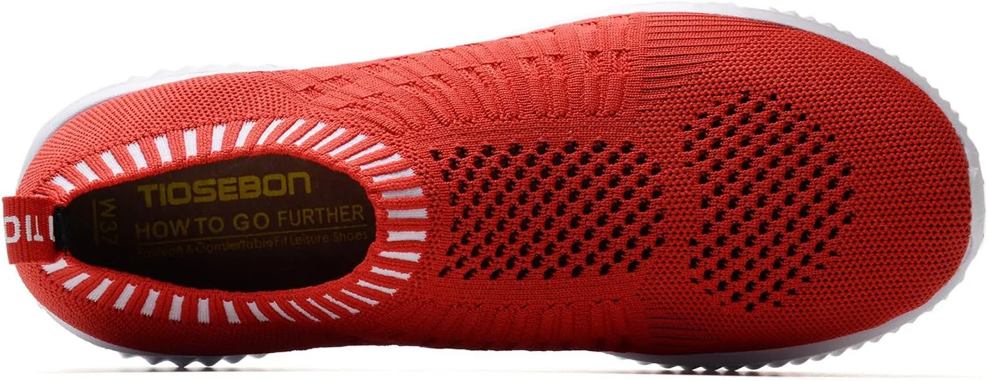 TIOSEBON Women's Athletic Walking Shoes Slip On Casual Mesh-Comfortable Tennis Workout Sneakers